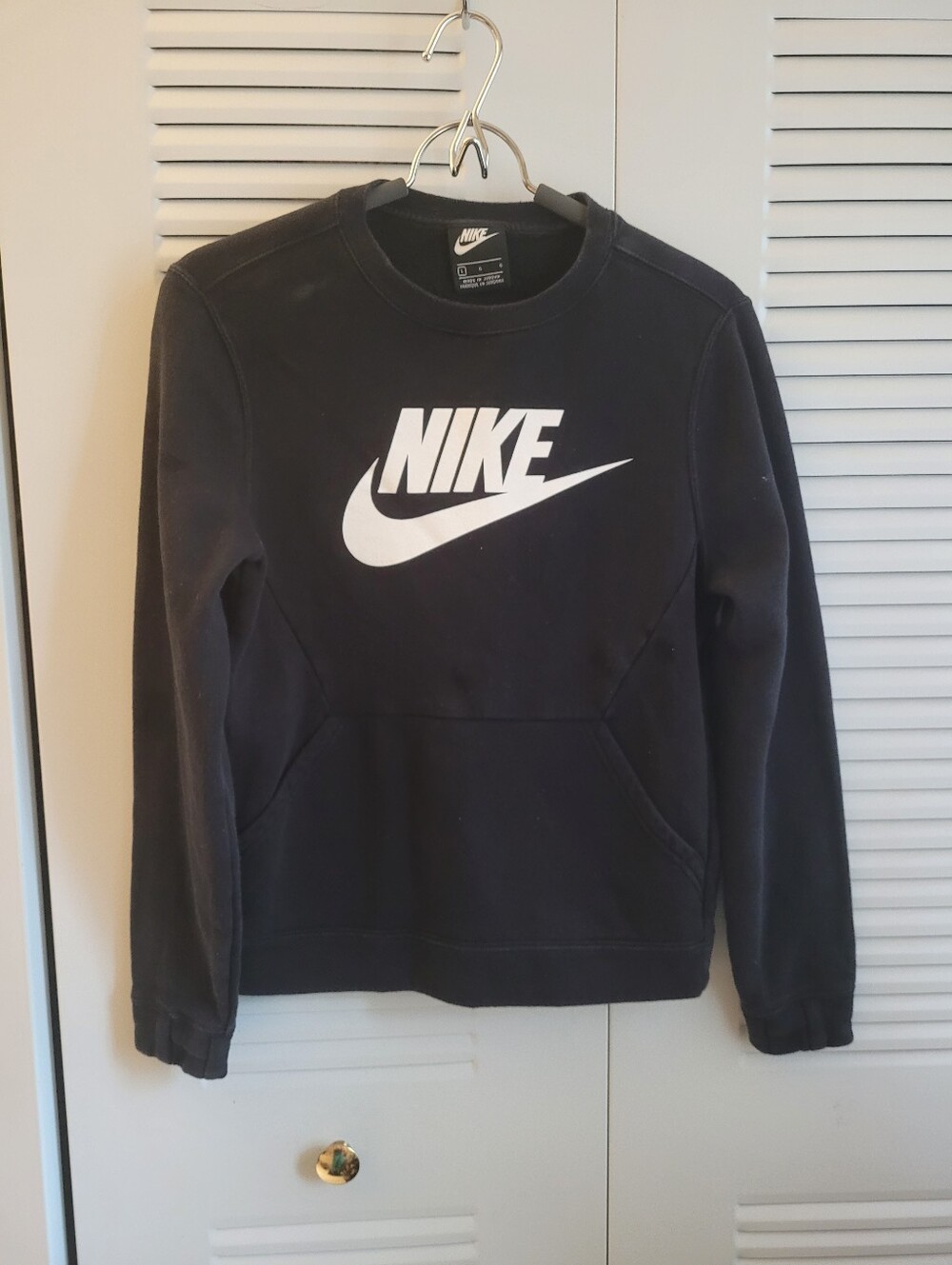 Nike Black Crewneck Sweatshirt with White Swoosh Logo